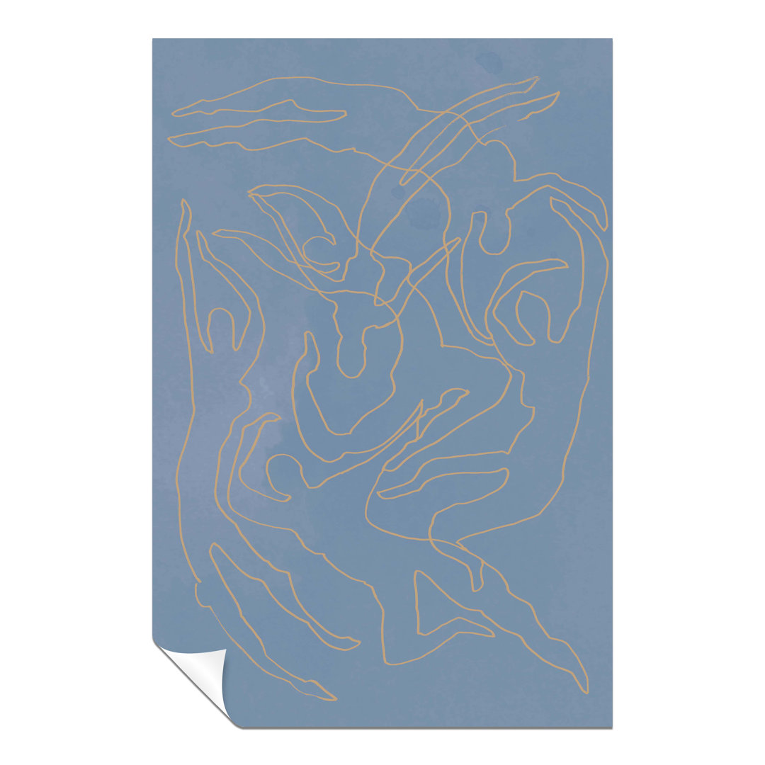 Panther Print Fine Art Prints Abstract Yellow Line Art Swimmers Artistic Unframed Poster, Pictures For Home Walls, Bedroom, Living Room & Bathroom Déc