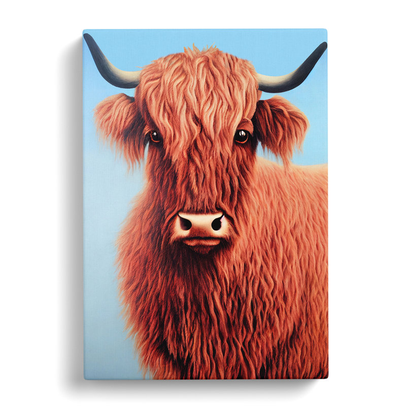 XC1022-1746X Curious Highland Cow - Wrapped Canvas Print, 50cm H x 35cm W x 3cm D