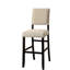 Chaises de bar à hauteur de comptoir, 2 pièces, touche rustique, tissu semblable au lin, bois massif, garniture cloutée, noir antique