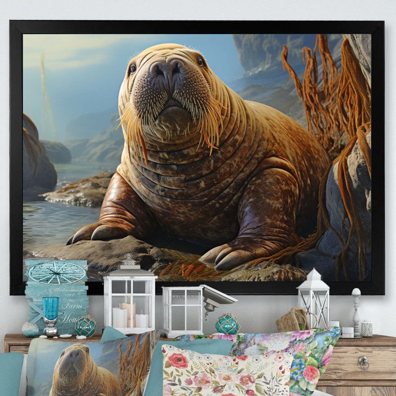 Morse Coastal Guardian I sur impression sur toile, Cadre simple noir, H 12 po x l 20 po x P 1 po