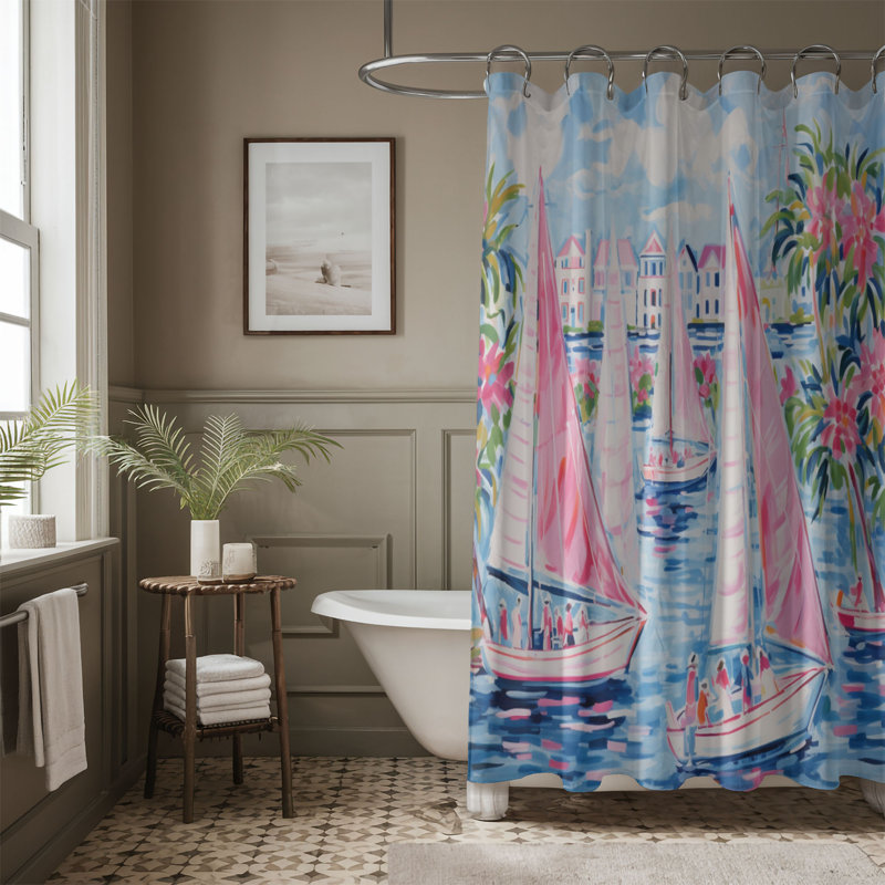 Rideau de douche standard 1 pièce Oceanic, H 74 po x l 71 po