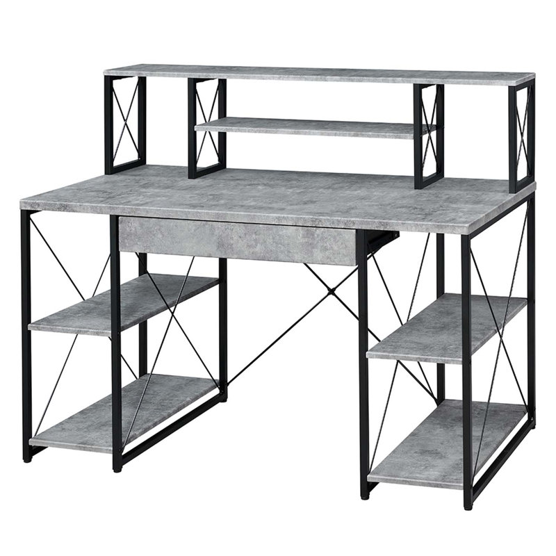 Bureau Amiel, faux béton et finition noire