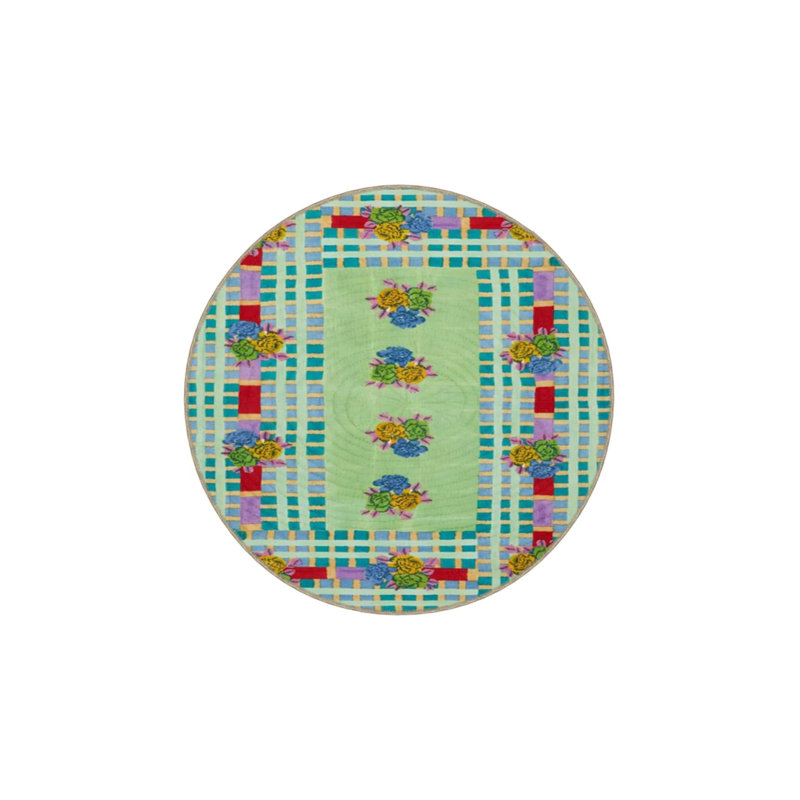 Green Colored Heart Patterned Modern Geometric Woven Floor Carpet, Rectangle 2'4" x 4'