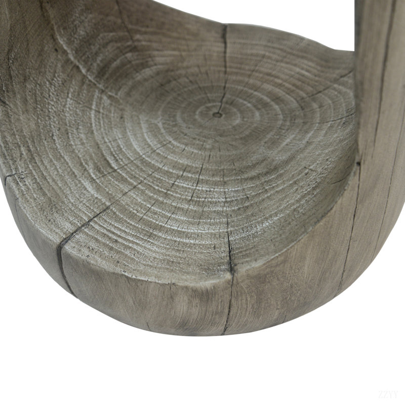 Outdoor Side Table,Hollow Design End Table,Patio Garden Stool Table,Decorative Accent Table For Patio Balcony Beach Pool Side,Lightweight Concrete,Wood Like Texture