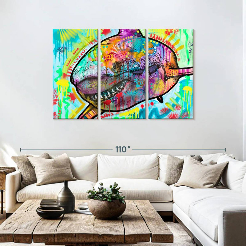 Colorful Shark, 48" H x 74" W
