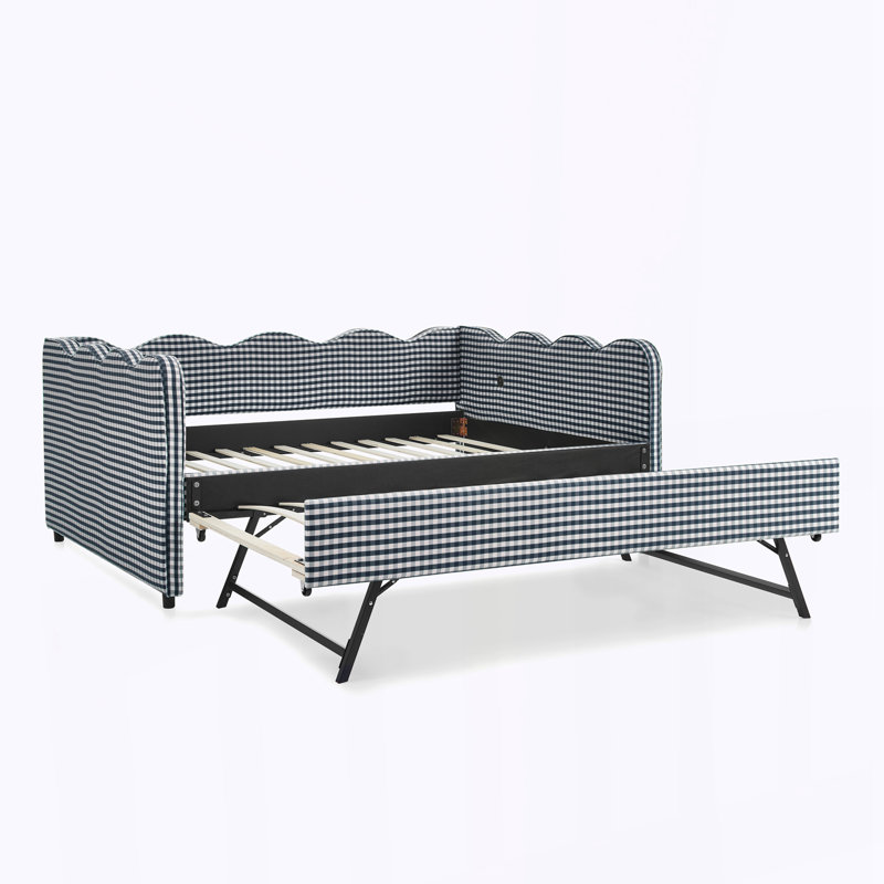 Full Size Daybed with Twin Size Trundle, Full/Double, Navy