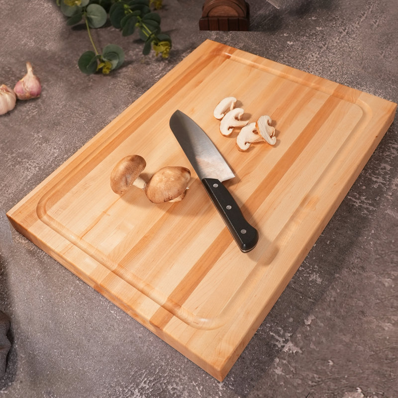 CONSDAN Wood Cutting Board, Solid Hard Maple, 1-1/2” Thick, 20" L x 15" W