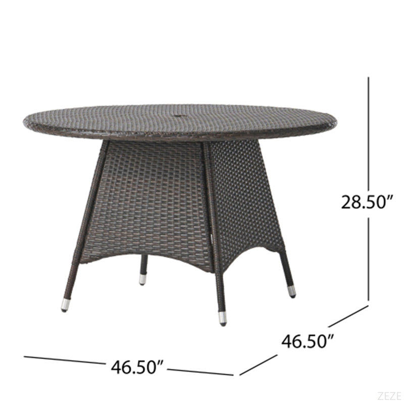 Wicker Pedestal Round Dining Table