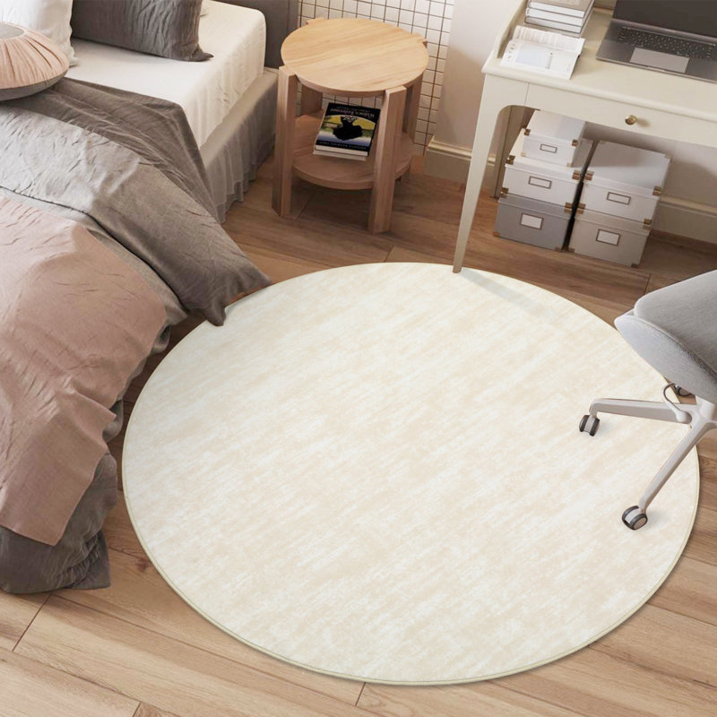 Machine Washable Rug with Rubber Backing for Living Room Modern Non-Slip Dining Room Rug Easy-Cleaning Solid Floor Carpet for Bedroom Hallway Kitchen Office Playroom