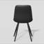 Ensemble de 2 chaises de salle à manger en cuir polyuréthane noir - Conception ergonomique à point losange avec structure en fer