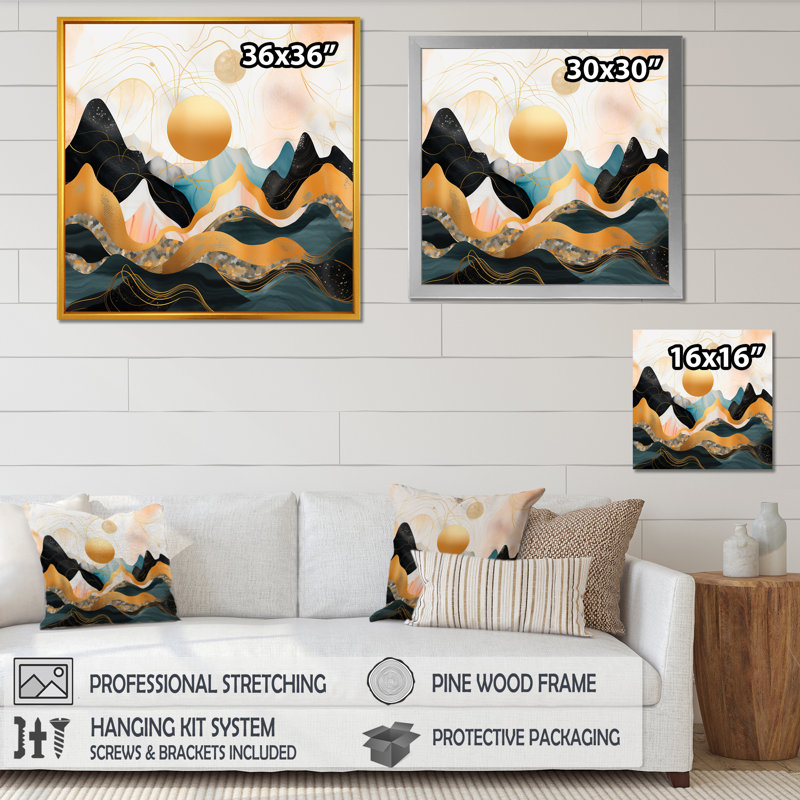 Mountain Bold Landscape IV - Fruits, art mural, Cadre flottant brun, H 30 po x l 30 po x P 1,5 po
