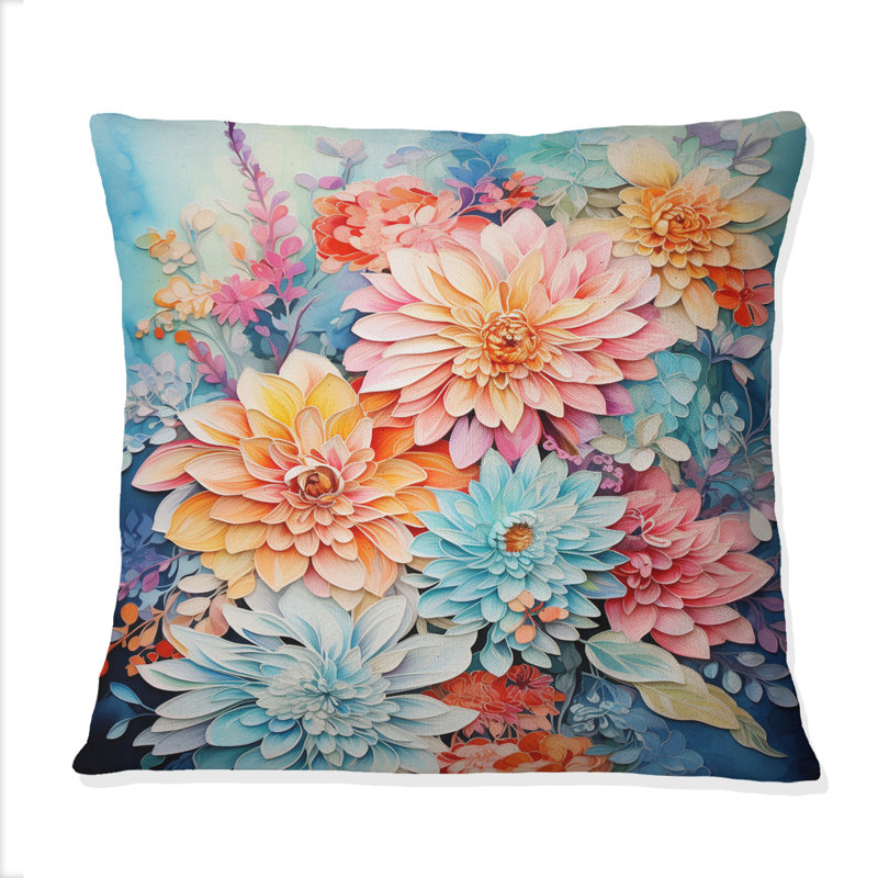 Coral Blue Abstract Still Lifes - Coussin décoratif Abstract Still Lifes