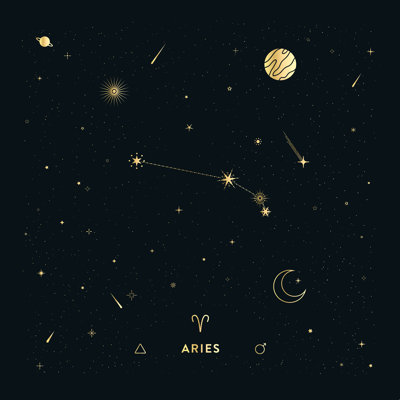 Aries Constellation en or
