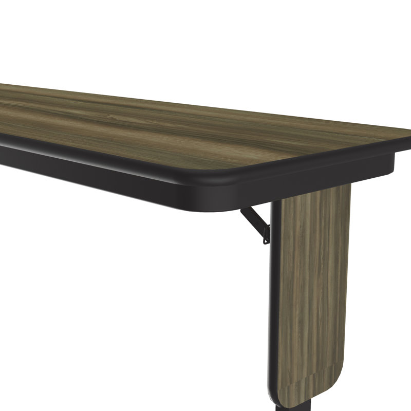 Rectangle Height Adjustable Modular Training Table, 30" H x 96" L x 18" W, Colonial Hickory