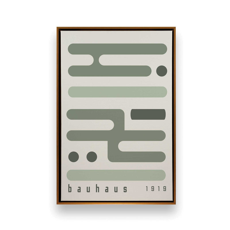 «Green Bauhaus Minimalist Circuitry I», reproduction sur toile , H 12,75 po x l 8,75 po, Or poli