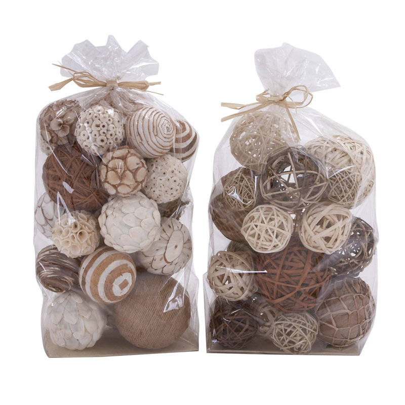 Matthias 2 Piece Decorative Sola Ball Bag Set