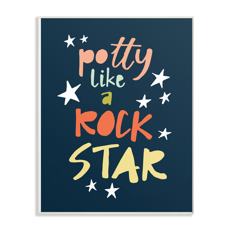Art encadré «Potty Like a Rock Star», Plaque murale, H 19 po x l 13 po x P 0,5 po