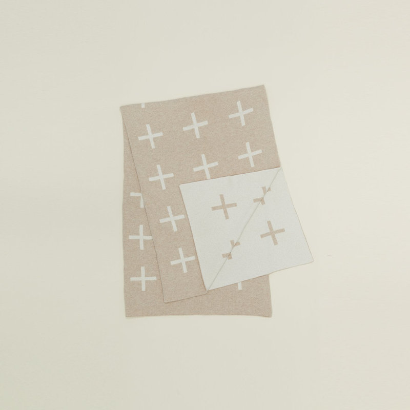 Jeté croisé, Blanc / lin