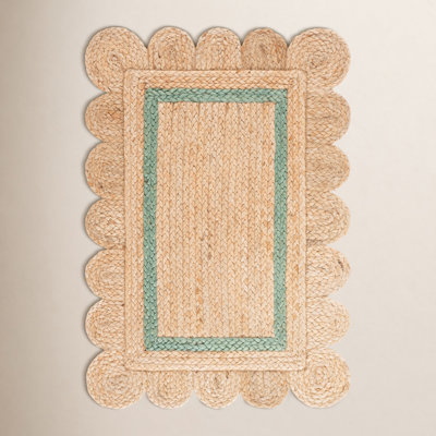 Natural Fiber 896 Hand Woven Jute Pile Geometric Rug