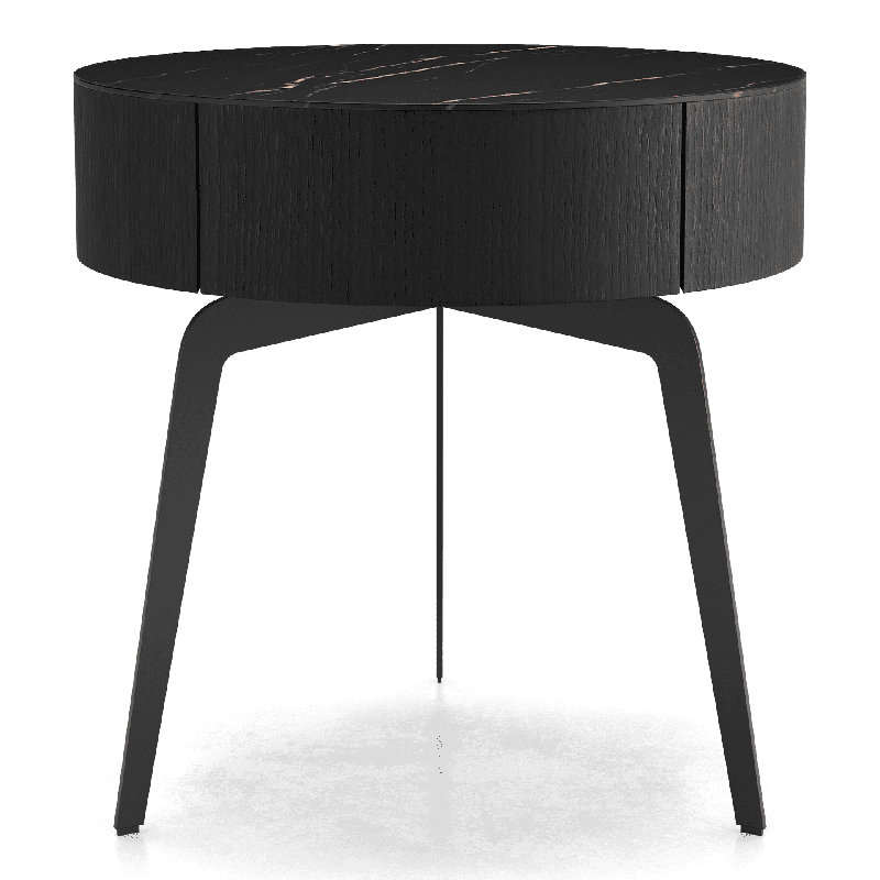 End Table, Black Granite Quartz