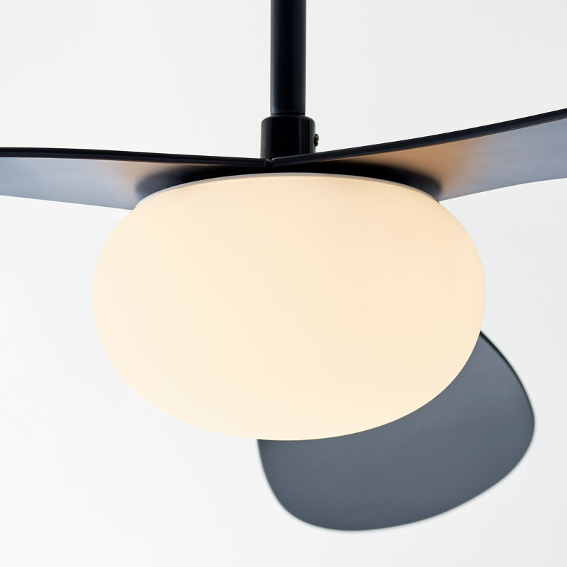 Visual Comfort Fan Drape Smart 58 LED Indoor Ceiling Fan with Threaded Downrod, Matte White ABS blades and Handheld Remote