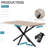 55.1" Rectangle Dining Table for 2 4, Small Mid Century Modern Kitchen Table with Metal Cross Legs for Apartment, Dining Room-233314584