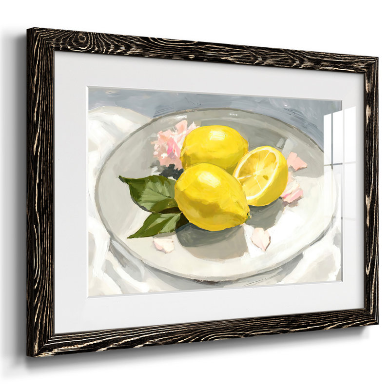 Citrons sur une assiette I, Noir, H 18 po x l 26 po x P 1,5 po