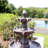 Mediterranean Light Brown Resin 4-Tier Outdoor Fountain
