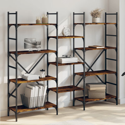 Aadrian 136.5cm H x 160cm W Steel Etagere Bookcase
