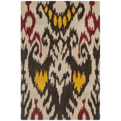 Kline Ikat Hand Tufted Wool Ikat Rug