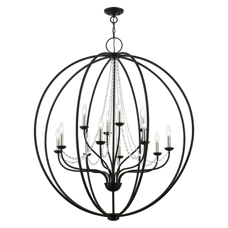 Lustre de vestibule Grande, Noir / nickel brossé