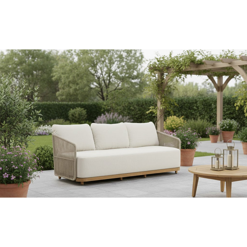 Canapé d'extérieur en teck Alpine, Beige
