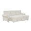 U_STYLE Canapé-lit modulaire convertible de 95 po avec méridienne de rangement, dossier escamotable avec 2 porte-gobelets, accoudoirs arqués avec garniture cloutée, tissu en polyester tricoté Warp, structure en bois d'acacia