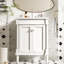 Meuble-lavabo moderne de 24 po avec lavabo. Bois massif. Lavabo en céramique. Blanc. Vaste espace de rangement. Poignée en métal exquise. Charnières. Cadre de cabinet de robinet de 4 po. Grand rangement lustré. Portes. Poignée-1349241315