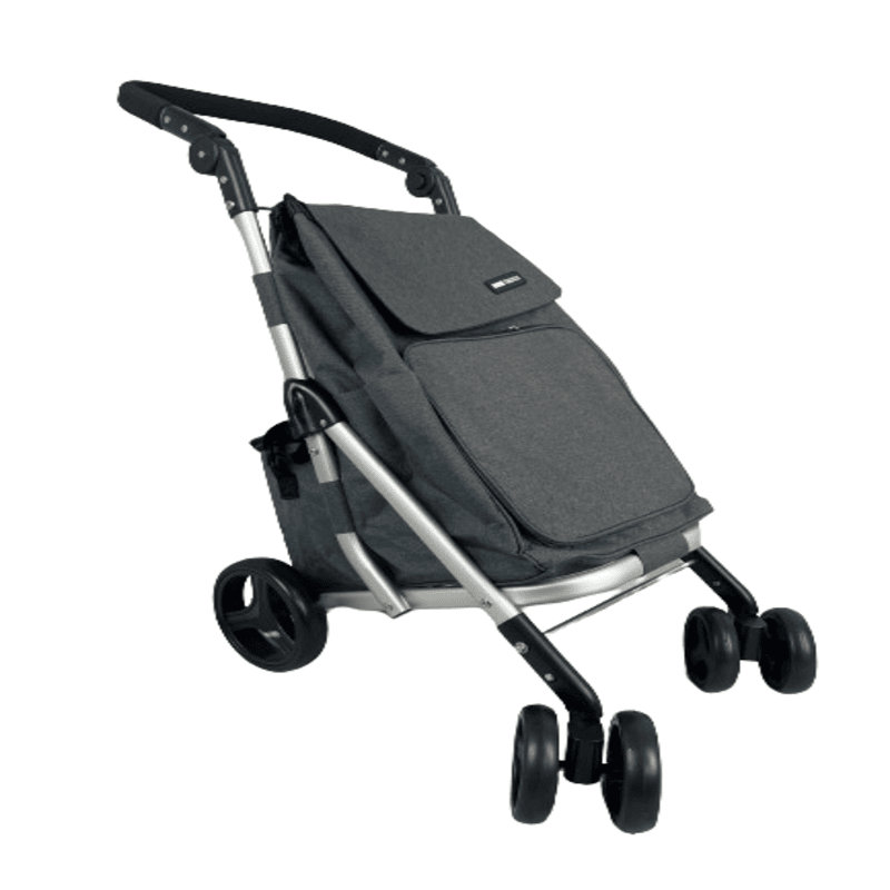 6 WHEEL SHOPPING TROLLEY - NAVY, Grey