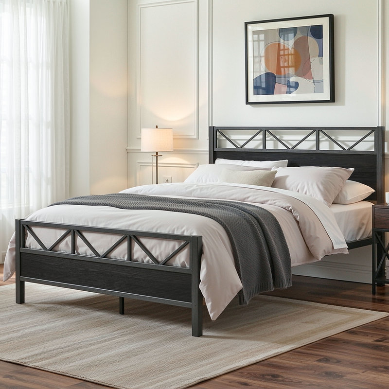 Lit plateforme Wykeisha, Grand, Noir