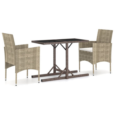  Dining Set Beige PE Rattan Standard Ergonomic Dining Set
