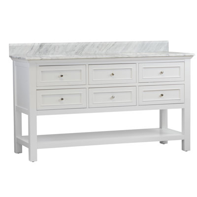 Chatwin 60'' Double Bathroom Vanity with Marble Top