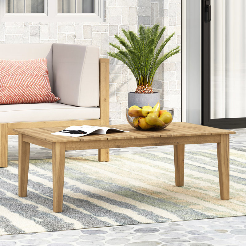 Table basse d'extérieur en bois d'acacia