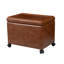 Repose-pieds de rangement en similicuir 22 po avec plateau rabattable et roulette-1788666637