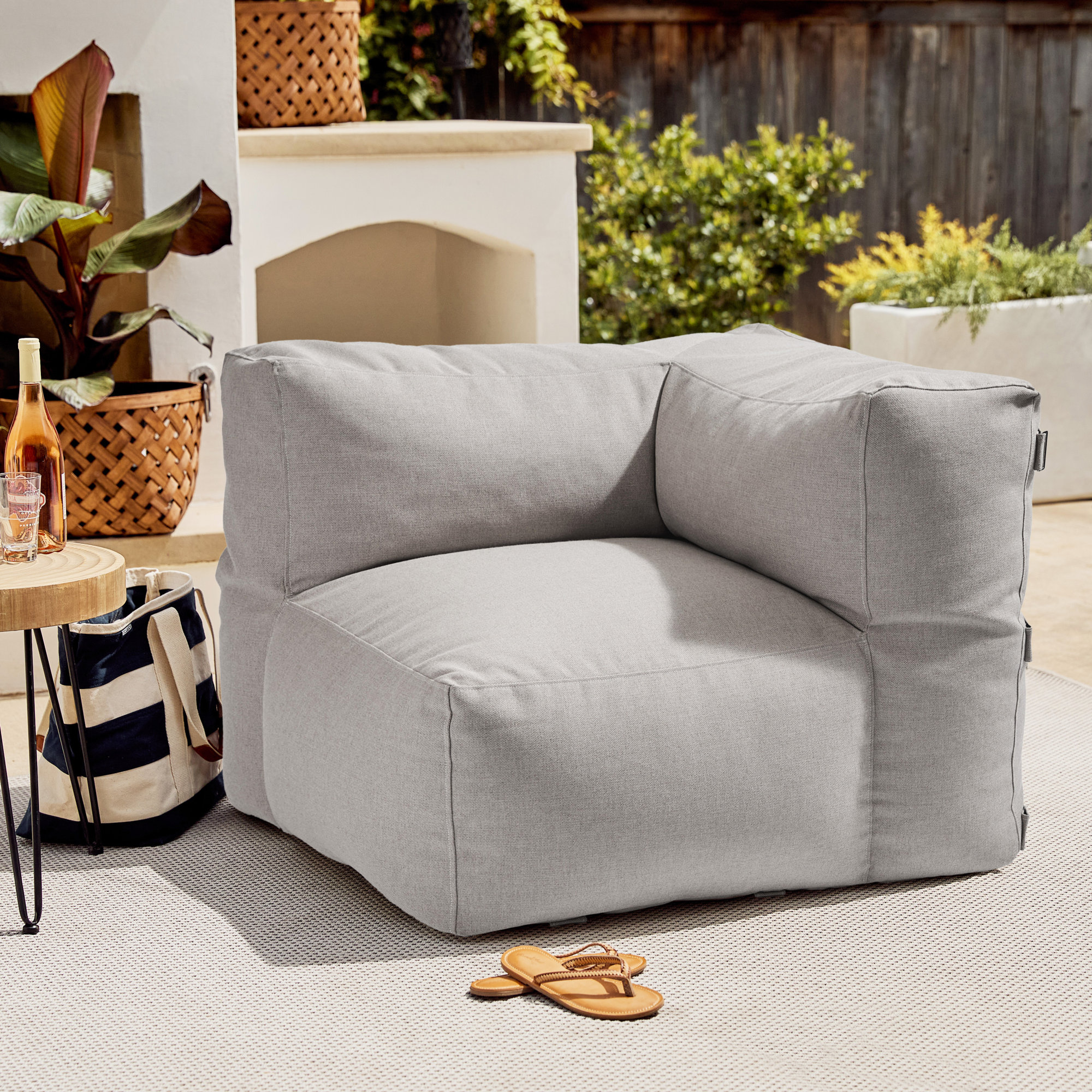 Sunbrella Outdoor Solid Modular Seating, Gray