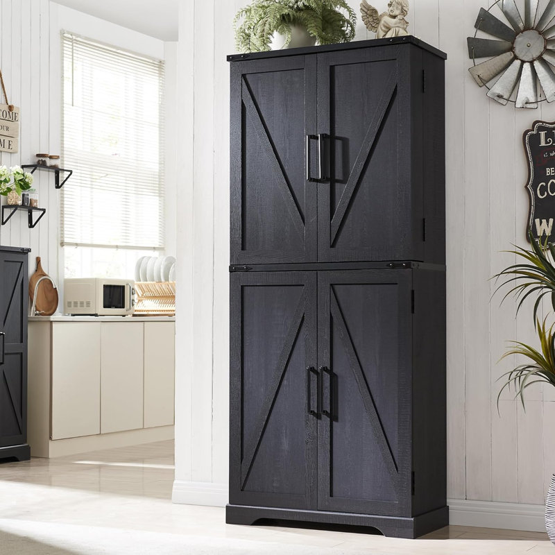 182.5cm Kitchen Pantry, Black