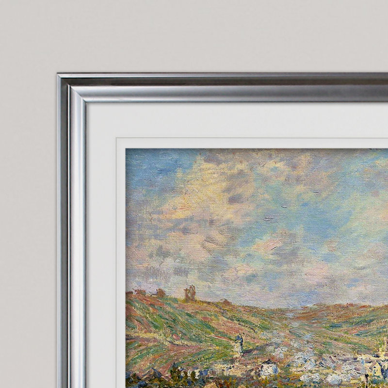 «Late Af après-midi à Vetheuil» par Claude Monet, reproduction, H 28 po x l 38 po, Impression encadrée, Silver