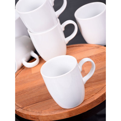 Elegant Ceramic Mug Set, White, 3.1 x 3.7 x 3.7 inches | 100% Antibacterial Ceramic, 10.1 fl oz Capacity | Dishwasher & Microwave Safe, Thermal Shock Resistant, Easy to Clean, Perfect for Everyday Use