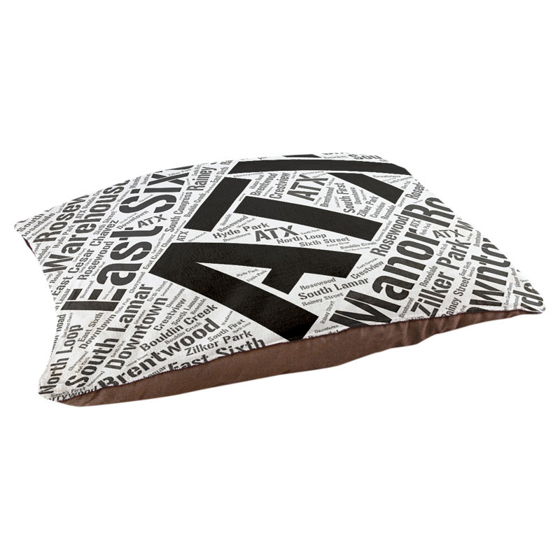Coussin de chien « districts », Noir, Grand (l 40 po x P 30 po x H 14 po), Austin