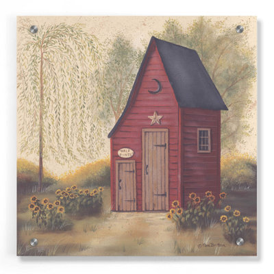 «Folk Art Outhouse II» par Pam Britton - impression sans cadre