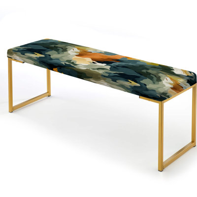 Artistic Concealment - Camouflage Upholstered Gold Bench