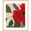 «Red Gerbera Daisy Détail No. 2» par Katie Oshea, reproduction d'art encadrée sur bois