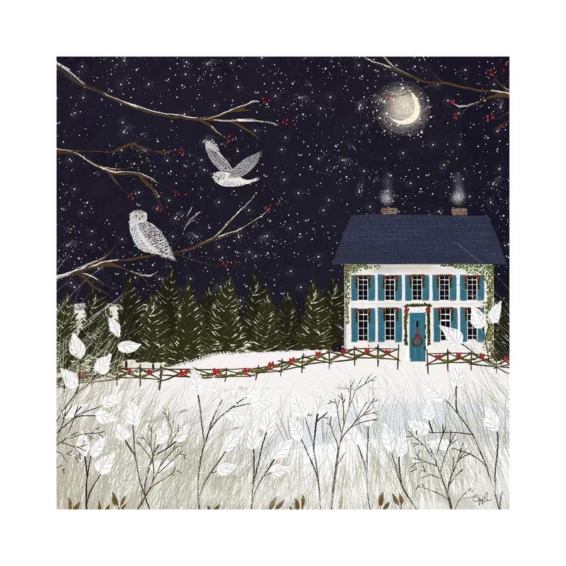 Christmas Colonial by Joy Laforme - Painting on Canvas, 45.72cm H x 45.72cm W x 3.81cm D, Wrapped Canvas
