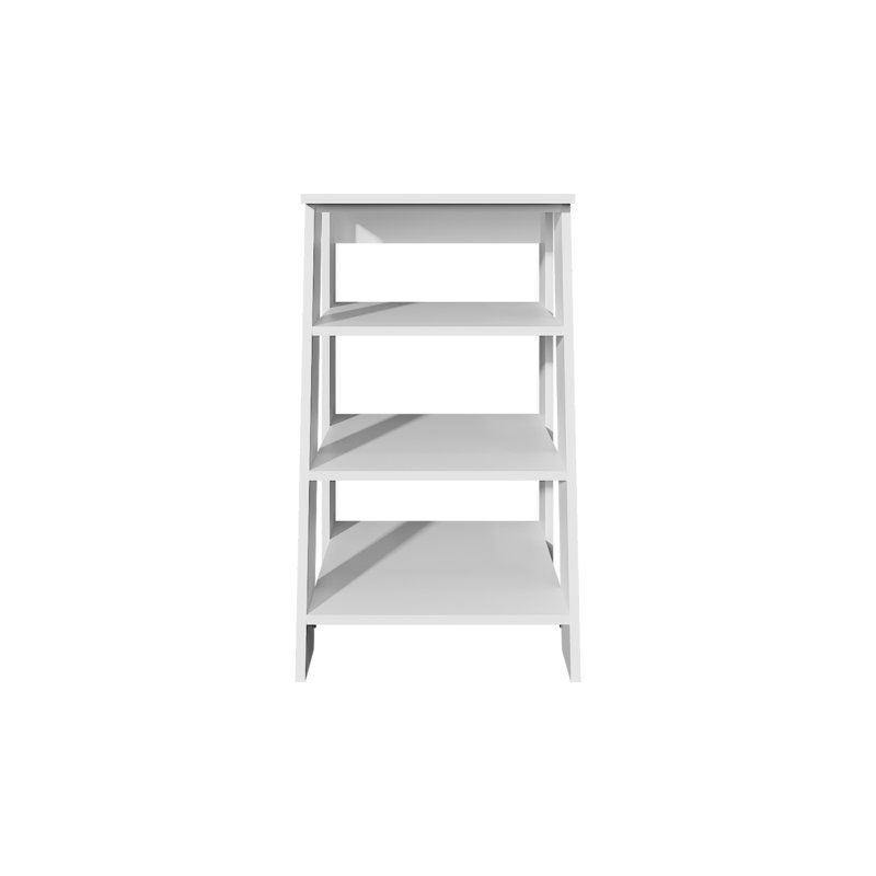 Rangement à 4 tablettes pour salle de bain, table d'appoint et salon High, Blanc
